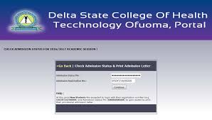 My Logo : Delta State College of Health Admission Form