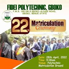 My Logo : Fidei Poly Matriculation Ceremony Date