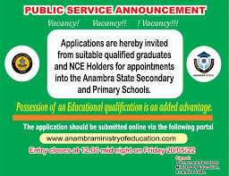 My Logo : Anambra State Ministry of Education Teachers Recruitment Job Vacancies