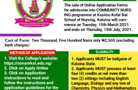 My Logo : CONAMKAT Community Nursing Programme Admission Form