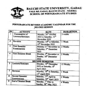 My Logo : BASUG Postgraduate Academic Calendar