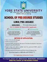 My Logo : YSU Pre-Degree/IJMB Admission Form
